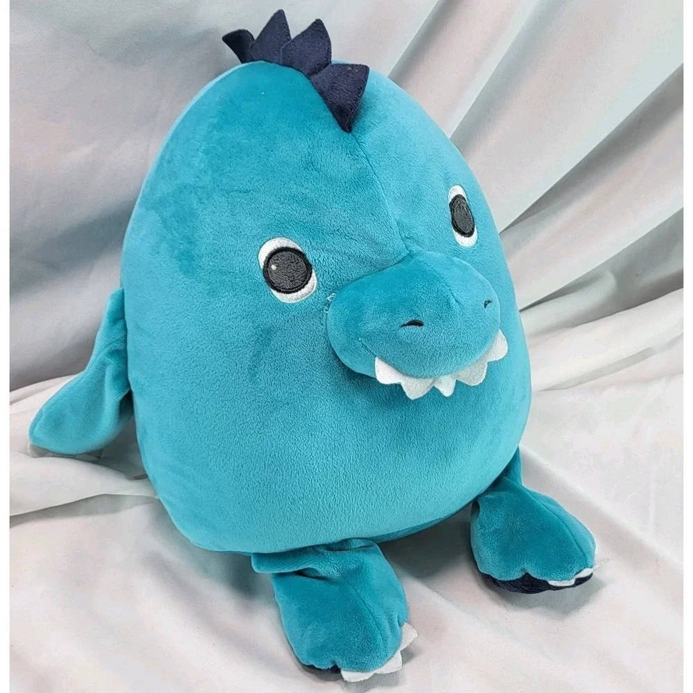 2019 Carter's Dinosaur‎ Aqua Blue Toothy Stuffed Plush Animal Squish Lovey 12in
